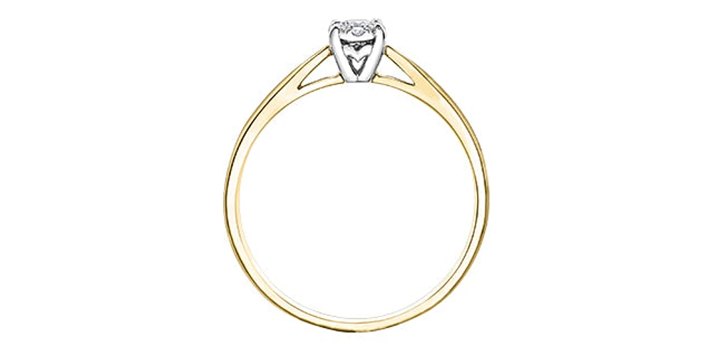 10K Yellow & White Gold 0.11cttw Diamond Engagement Ring