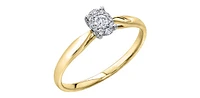10K Yellow & White Gold 0.11cttw Diamond Engagement Ring