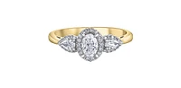 14K Yellow & White Gold 0.60cttw Diamond Engagement Ring