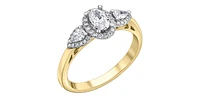 14K Yellow & White Gold 0.60cttw Diamond Engagement Ring