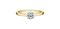 18K Yellow Gold 0.75cttw Round Brilliant Cut Canadian Diamond Hidden Halo Engagement Ring - / White