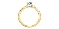 18K Yellow Gold 0.75cttw Round Brilliant Cut Canadian Diamond Hidden Halo Engagement Ring - / White