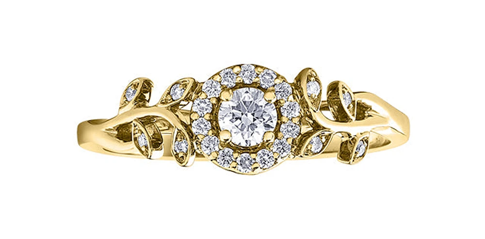 10K Yellow Gold 0.25cttw Canadian Diamond Ring, 6.5 - / 4.5