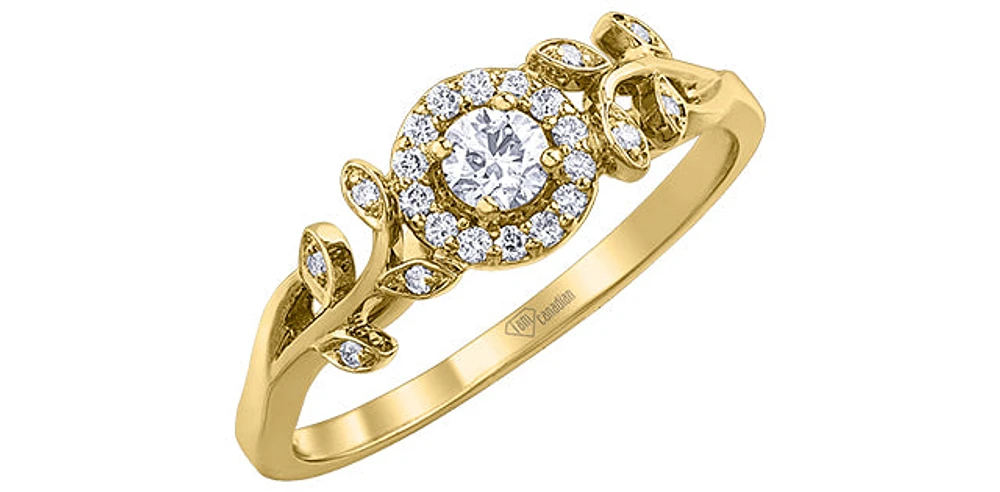 10K Yellow Gold 0.25cttw Canadian Diamond Ring, 6.5 - / 4.5