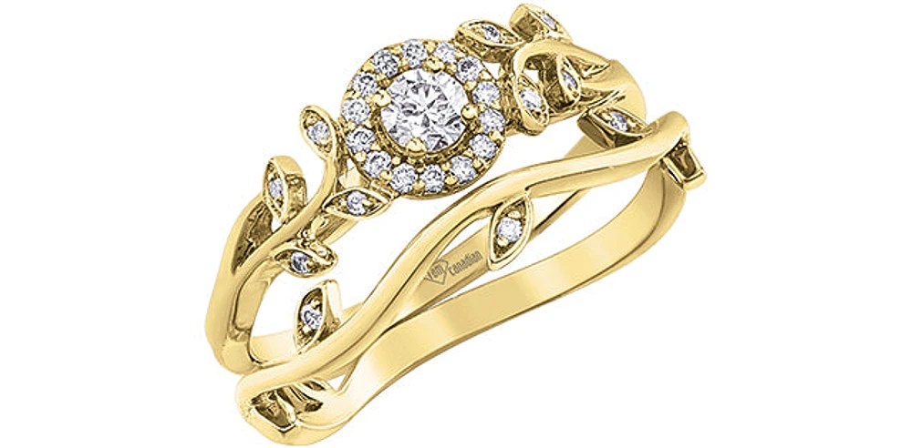10K Yellow Gold 0.25cttw Canadian Diamond Ring, 6.5 - / 4.5