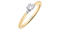 14K Yellow Gold 0.50cttw Round Brilliant Cut Canadian Diamond 3 Stone Engagement Ring