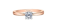 18K Rose Gold 0.55cttw Round Brilliant Cut Canadian Diamond Engagement Ring - / White
