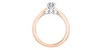 18K Rose Gold 1.05cttw Round Brilliant Cut Canadian Diamond Engagement Ring - / White