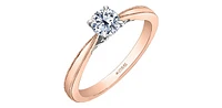 18K Rose Gold 1.05cttw Round Brilliant Cut Canadian Diamond Engagement Ring - / White