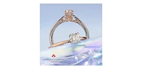 18K Rose Gold 1.05cttw Round Brilliant Cut Canadian Diamond Engagement Ring - / White