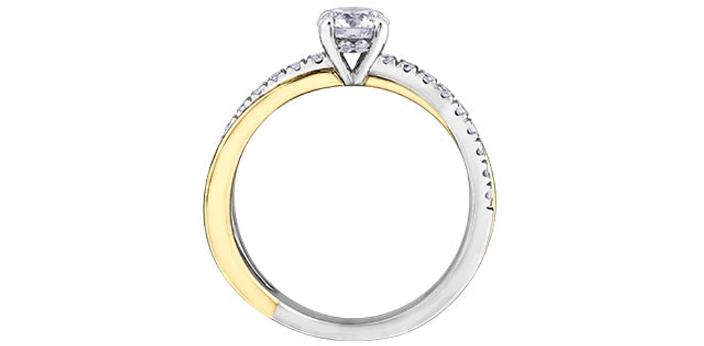 18K Yellow Gold 0.75cttw Round Brilliant Cut Canadian Diamond Engagement Ring