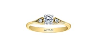 18K Yellow Gold 0.35cttw Canadian Diamond Engagement Ring, Size 6.5