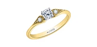 18K Yellow Gold 0.35cttw Canadian Diamond Engagement Ring, Size 6.5