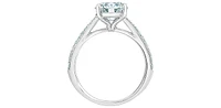 14K White Gold Cttw Lab Grown Round Brilliant Cut Diamond Engagement Ring