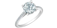 14K White Gold Cttw Lab Grown Round Brilliant Cut Diamond Engagement Ring