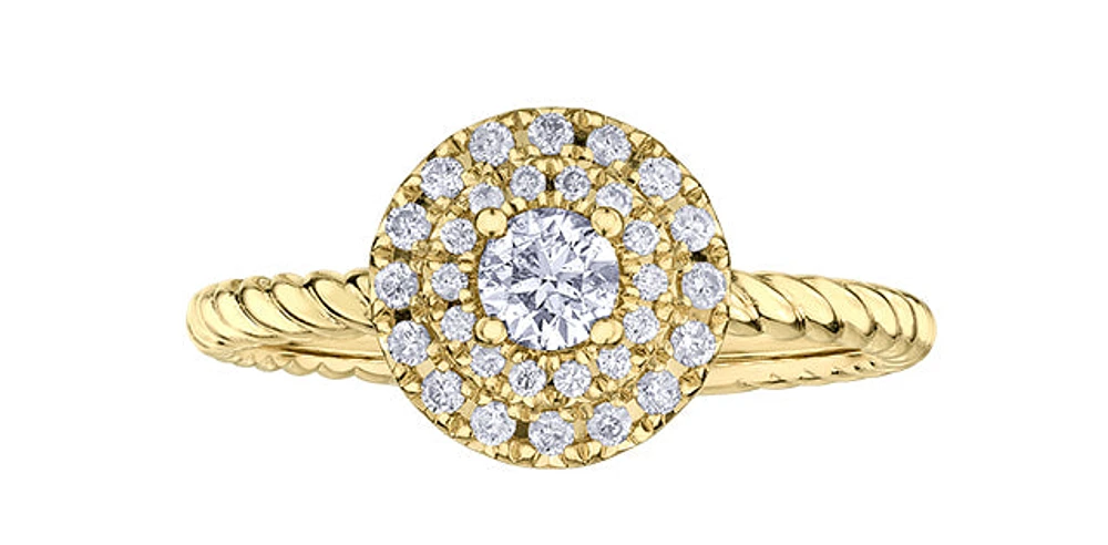 10K  Yellow Gold 0.35cttw Canadian Diamond Engagement Ring, 6.5 - / White