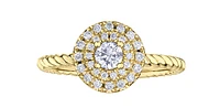 10K  Yellow Gold 0.35cttw Canadian Diamond Engagement Ring, 6.5 - / White