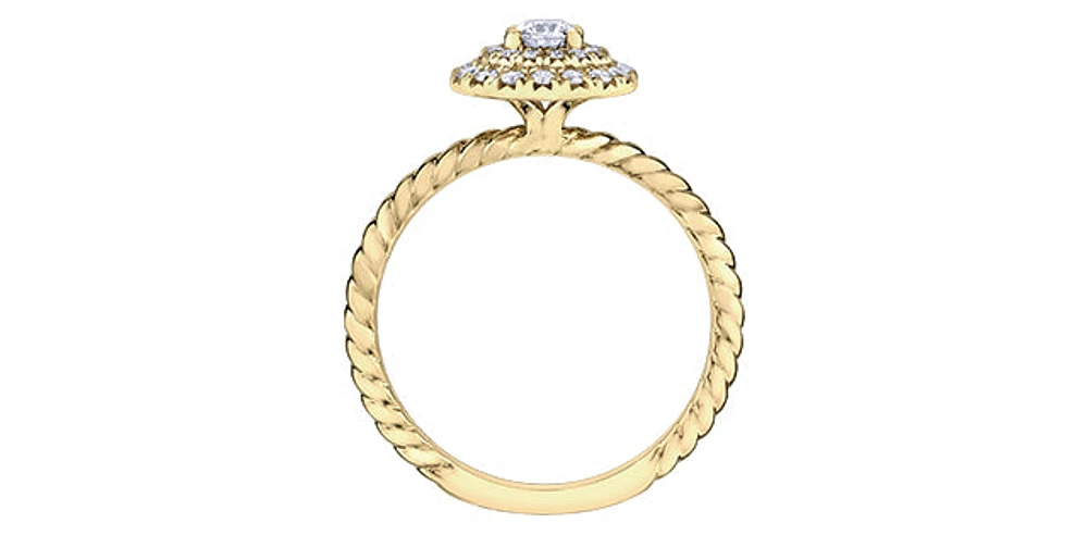 10K  Yellow Gold 0.35cttw Canadian Diamond Engagement Ring, 6.5 - / White