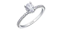 14K White Gold 0.78cttw Oval Cut Canadian Diamond Engagement Ring - /