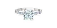 14K White Gold 2.31cttw Lab Grown Round Diamond Engagement Ring - /