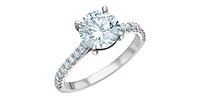 14K White Gold 2.31cttw Lab Grown Round Diamond Engagement Ring - /