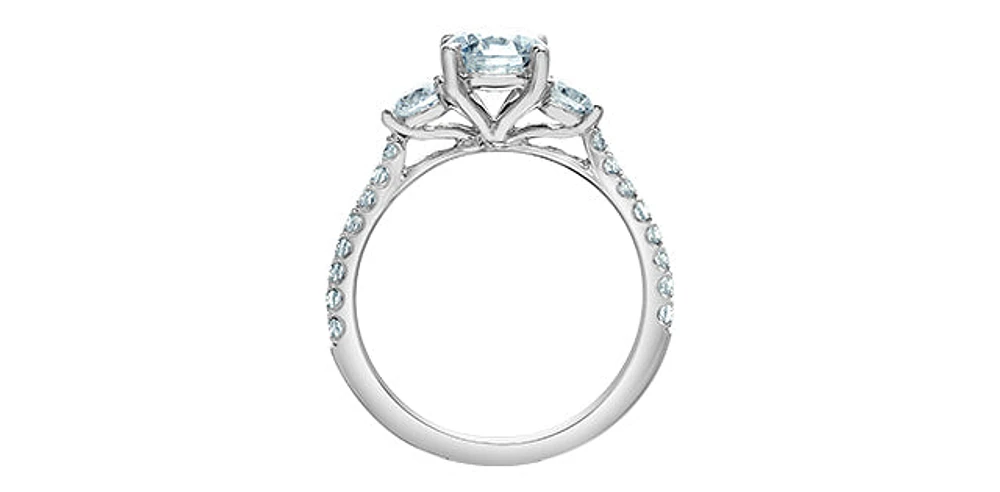 14K White Gold 1.56cttw Round Lab Grown Diamond Engagement Ring