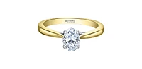 18K Yellow Gold 0.75cttw Oval Cut Canadian Diamond Engagement Ring - / White