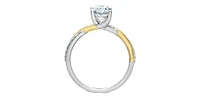 14K Yellow and White Gold 1.60Cttw Lab Grown Oval Cut Diamond Engagement Ring