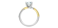 14K White & Yellow Gold 1.60cttw Lab Grown Round Brilliant Cut Diamond Ring