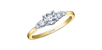 14K Yellow & White Gold 0.70cttw Canadian Diamond Engagement Ring