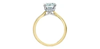 14K Yellow Gold 1.58Cttw Lab Grown Round Brilliant Cut Diamond Engagement Ring With Hidden Halo - / White