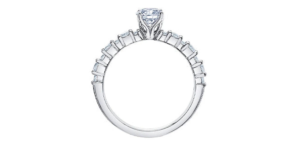 18K White Gold 0.90cttw Canadian Diamond Engagement Ring, Size 6.5