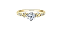 18K White & Yellow Gold /Palladium Alloy (Hypoallergenic) 0.60cttw Canadian Diamond Engagement Ring