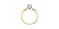 18K White & Yellow Gold /Palladium Alloy (Hypoallergenic) 0.60cttw Canadian Diamond Engagement Ring