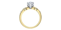 18K White & Yellow Gold /Palladium Alloy (Hypoallergenic) 0.88cttw Canadian Diamond Engagement Ring