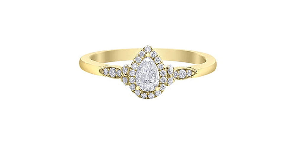 14K Yellow Gold 0.40cttw Diamond Engagement Ring