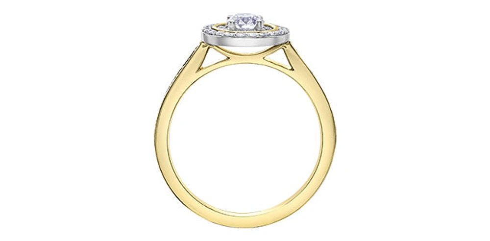 14K Yellow & White Gold 0.50cttw Canadian Diamond Engagement Ring