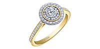 14K Yellow & White Gold 0.50cttw Canadian Diamond Engagement Ring