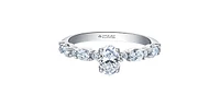 18K White Gold 1.00cttw Oval Cut Canadian Diamond Engagement Ring, Size 6.5