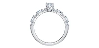 18K White Gold 1.00cttw Oval Cut Canadian Diamond Engagement Ring, Size 6.5