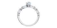 18K White Gold 1.50cttw Pear Cut Canadian Diamond Engagement Ring, Size 6.5