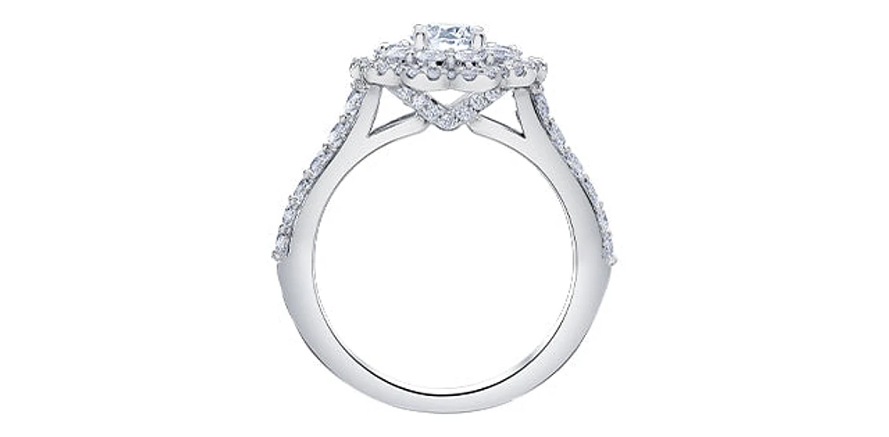 14K White Gold 1.70cttw Canadian Diamond Engagement Ring