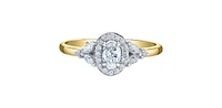 14K Yellow Gold 0.53cttw Oval, Marquise and Round Brilliant Cut Canadian Diamond Engagement Ring