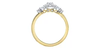 14K Yellow Gold 0.53cttw Oval, Marquise and Round Brilliant Cut Canadian Diamond Engagement Ring