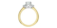 14K Yellow and White Gold 1.85Cttw Lab Grown Emerald Cut Diamond Engagement Ring