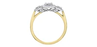 10K Yellow and White Gold 0.50Cttw Round Cut Diamond Engagement Ring