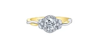 14K White & Yellow Gold 0.90cttw Canadian Diamond Engagement Ring