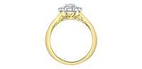18K White & Yellow Gold /Palladium Alloy (Hypoallergenic) 0.77cttw Canadian Diamond Engagement Ring
