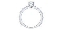 14K White Gold 1.44cttw Canadian Diamond Emerald Cut Engagement Ring