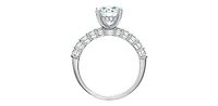 14K White Gold Cttw Lab Grown Round Brilliant Cut Diamond Engagement Ring with Hidden Halo